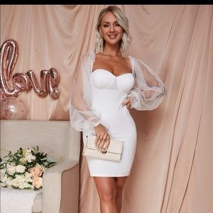 Long sleeve white dress